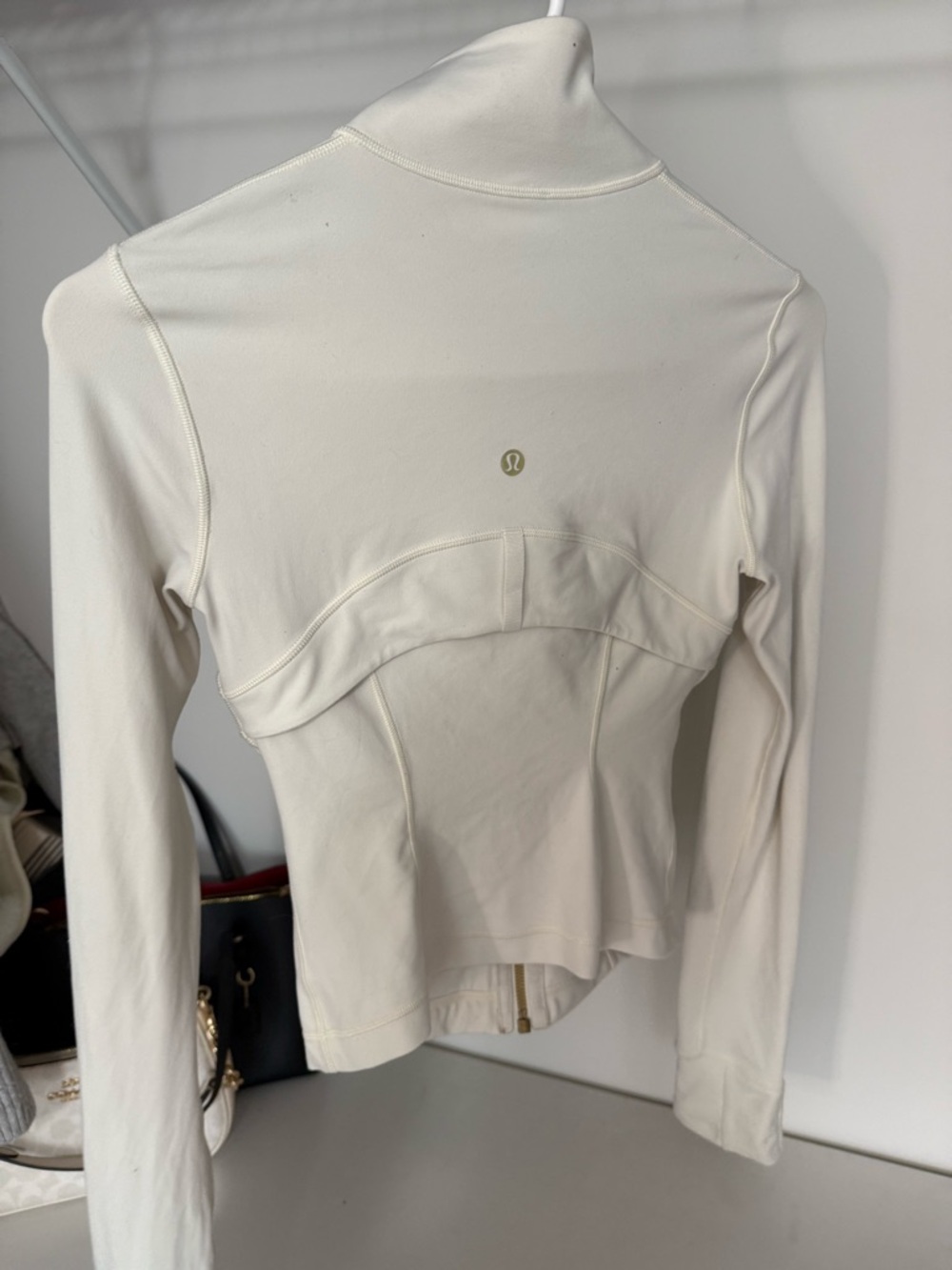 Lululemon Define Jacket Cropped White/Gold - Picture 2 of 3